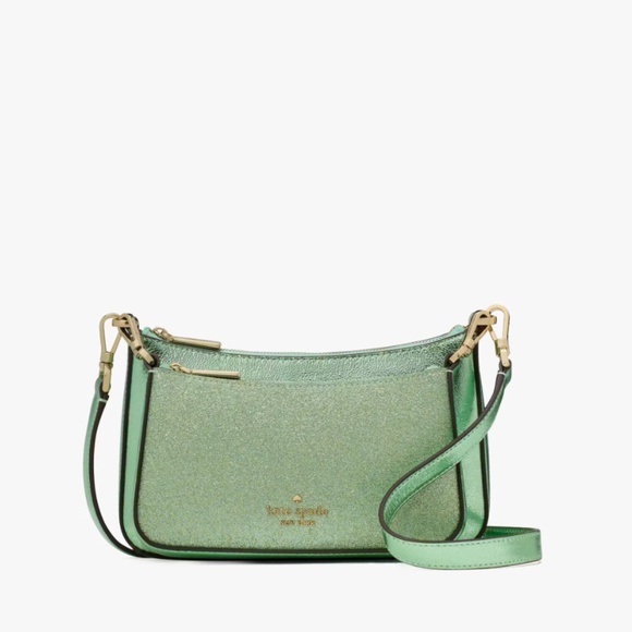 Kate Spade Rare Seafoam Green Dual Glitter Clutch. - Picture 6 of 8